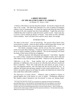 Brief History of the Deavor Familiy in America