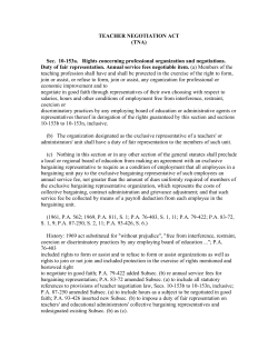 TEACHER NEGOTIATION ACT (TNA) Sec. 10