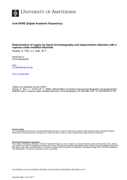 Determination of sugars by liquid chromatography and - UvA-DARE
