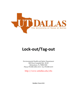 Lock Out Tag Out Policy