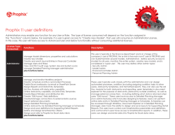 Prophix 11 user definitions