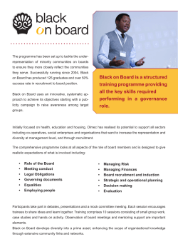 Black on Board is a structured training programme providing