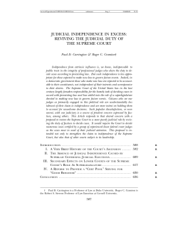 judicial independence in excess: reviving the