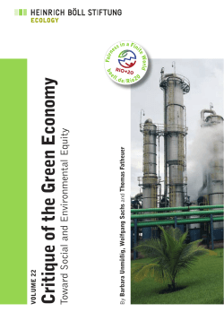 Critique of the Green Economy - Heinrich-B&ouml;ll
