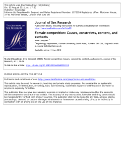 Female competition: Causes, constraints, content, and contexts