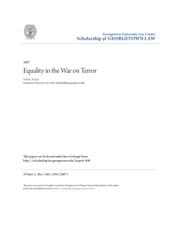 Equality in the War on Terror - Scholarship @ GEORGETOWN LAW