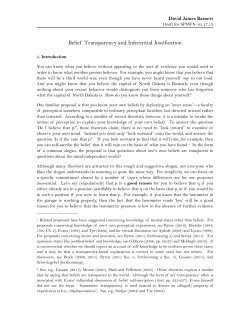 Belief Transparency and Inferential Justification for SPAWN