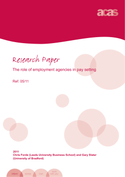 The role of employment agencies in pay setting