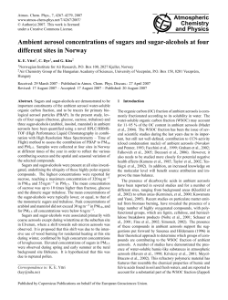 Ambient aerosol concentrations of sugars and sugar