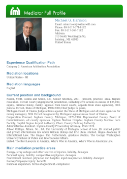 Michael G. Harrison Experience Qualification Path Mediation