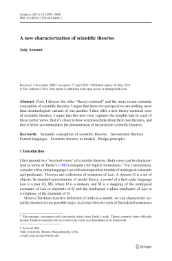A new characterization of scientific theories