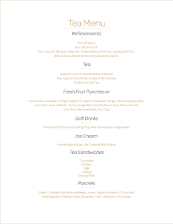 Tea Menu
