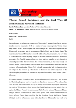 Tibetan Armed Resistance and the Cold War