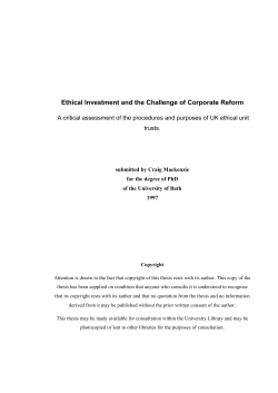 Ethical Investment and the Challenge of