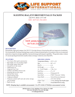 Sleeping Bag Environmentally Packed
