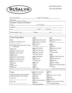 Order Form - DeSalvo Custom Cycles
