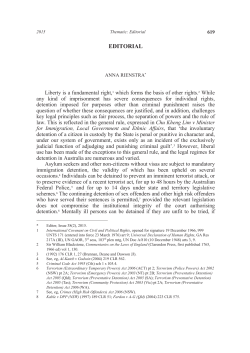 Editorial - UNSW Law Journal