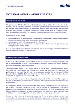 internal audit &ndash; audit charter