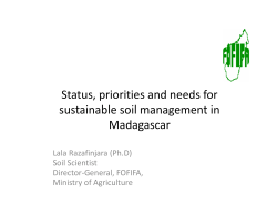 Status, priorities and needs for sustainable soil management in