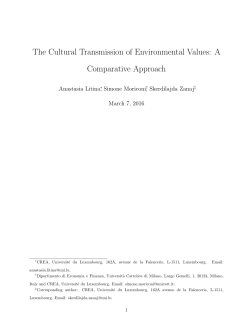 The Cultural Transmission of Environmental Values: A Comparative