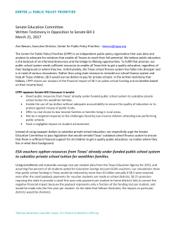 Testimony - Center for Public Policy Priorities