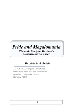 Pride and Megalomania Thematic Study in Marlowe`s