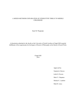 A MIXED-METHODS EXPLORATION OF STEREOTYPE THREAT IN