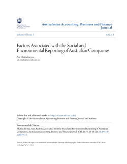 Factors Associated with the Social and - Research Online