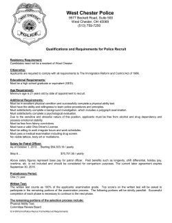 Police Department Recruit Requirements
