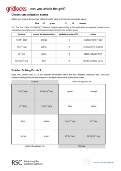 Chromium Oxidation States