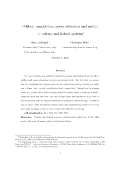 Political competition, power allocation and welfare in unitary and