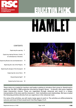 Hamlet Teacher Pack 2008 - Royal Shakespeare Company