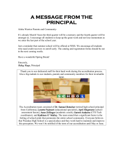 a message from the principal