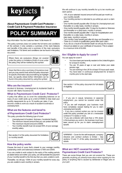 policy summary - Paymentcare UK