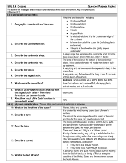 SOL 5.6 Oceans Question/Answer Packet