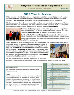 2016 Maryvale Revitalization Corporation Newsletter