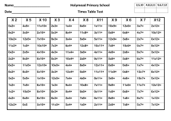Times Table Test - Holymead Primary School