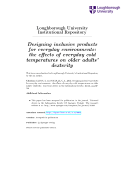 Designing inclusive products for everyday environments: the e ects