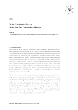 Design Participation Tactics: Redefining User