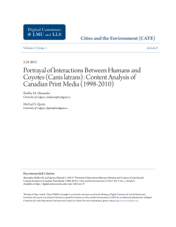 Portrayal of Interactions Between Humans and Coyotes (Canis latrans)