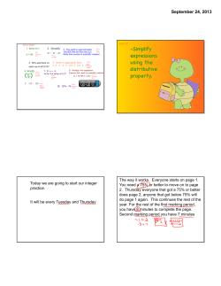 ( )3 -Simplify expressions using the distributive property.