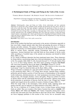 A Mythological Study of Wings and Flying in the Yašts of the Avesta