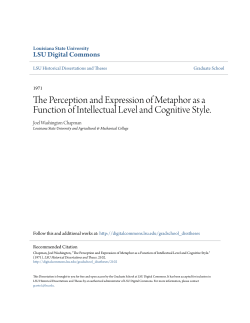 The Perception and Expression of Metaphor as a Function of