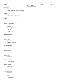 Date: ______ Pd: ______ Chapter 9 Review Imperialism