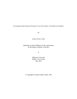 Investigating Malt Inducing Premature Yeast Flocculation: Threshold