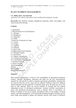 Plant Nutrient Management