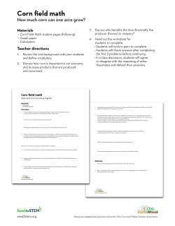 Corn field math How much corn can one acre grow?