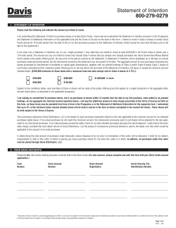 Statement of Intention 800-279-0279