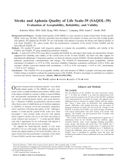 Stroke and Aphasia Quality of Life Scale-39 (SAQOL