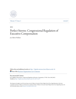 Perfect Storms: Congressional Regulation of Executive Compensation